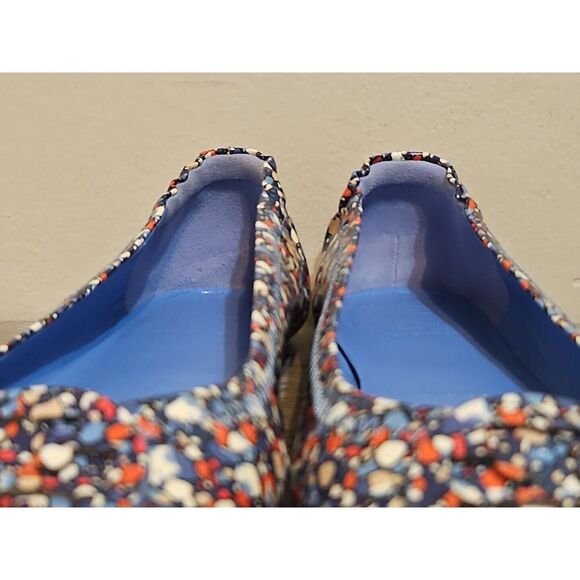 Tory Burch Minnie Women's 7 M Travel Ballet Flat Linose Red Blue Speckled Shoes - Picture 9 of 10